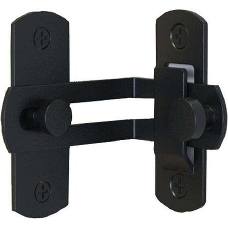 (Noir 10.4 7 0.2cm) 90 degrés de verrouillage de porte pliante boulon de porte de grange angle droit verrouillage cintré anneau de porte (1/4)