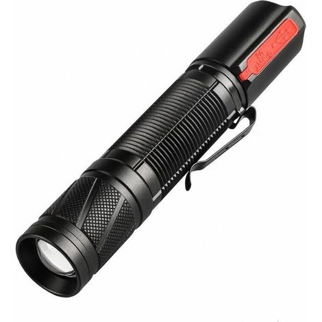 SHINING HOUSE Wasserdichte Mini-Taschenlampe mit superhellem LED-Clip aus Stahl, Aluminium, Schwarz (1/5)