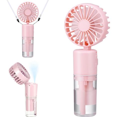 Ventilateur portable avec brumisateur d'eau - mini ventilateur portable rechargeable, ventilateurs à eau USB personnels à 4 vitesses, ventilateurs à brumisateur rafraîchissants alimentés par batterie 