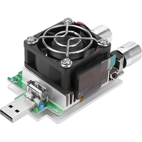 2 adjustment knobs, aluminum heat sink, electronic load capacity tester for industrial control circuits (1/5)