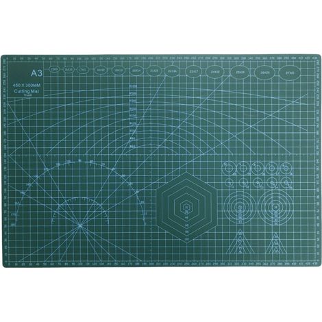 A3 Green Self Healing Anti-Slip Cutting Mat with Grid Lines for Accurate Cutting Crafting Patchwork Quilting Art Projects (A3 Cutting Mat) (1/5)