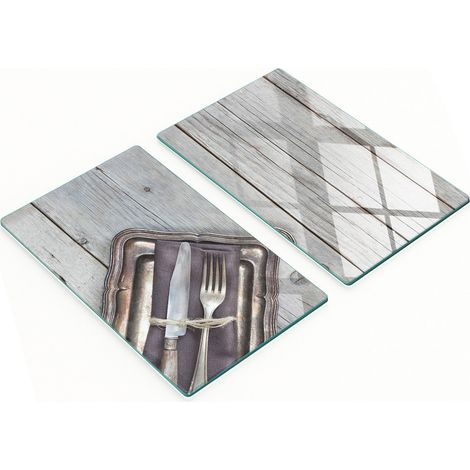 Tablas de cocina de vidrio templado con gr谩ficos para cubiertos, 2 x 30 x 52 cm. (1/5)