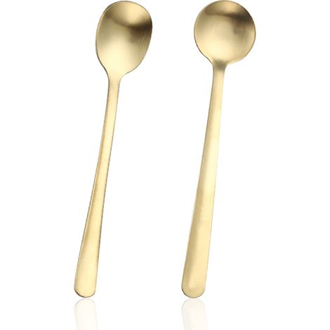 Lot de 10 cuillères à expresso demi-tasse, en acier inoxydable finition satinée, mini-cuillères à thé, cuillères à sucre