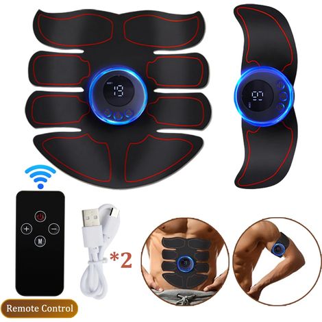 Filiyano-Stimulateur musculaire électrique EMS pour abdominaux, autocollants de fitness, rechargeable, massage corporel, sans fil, écran LCD, appareil