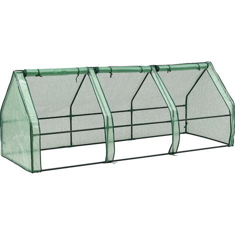 Mini Gewächshaus Höflein 240x90x90cm Gitternetz Grün [en.casa]