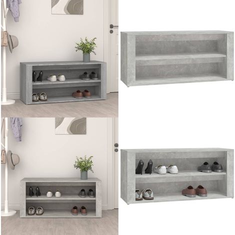 Schuhregal Betongrau 100x35x45 cm Holzwerkstoff - Schuhregal - Schuhschrank - Holzwerkstoff Möbel - Garderobe - Einbauschrank - Home & Living (1/5)