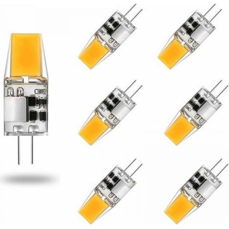 Ampoule G4 LED AC/DC 12V 5W Lampes LED G4 Blanc Chaud 3000K Ampoules D'éclairage Équivalent 50W Halogène Lampe Angle Faisceau de 360° sans Scintillement, Lot de 6,Warm White 3000k,5W (1/5)