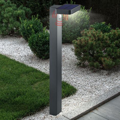 Lampada da terra lampada da giardino in acciaio inox con rilevatore di movimento segnapasso a LED Lampada da terra lampada da esterno antracite, batteria ricaricabile, IP44, 4 watt 290lm 3000K
