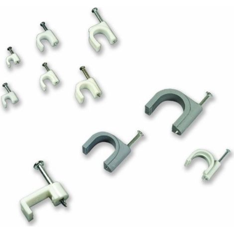 Graffette fermacavo 11-12 mm blister 36pz bianco electraline 60713 ideale per fissaggio ordinato (1/2)