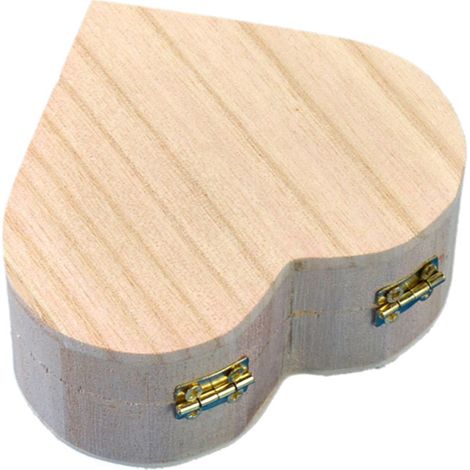 Caja de regalo de madera Love, pequeña caja de joyería de madera hecha a mano con forma de corazón.