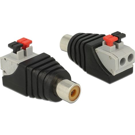 Delock adapter rca female  terminal block with push button 2 pin