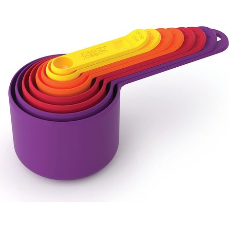 Set de 8 misurini Nest Measure Multicolore - Joseph Joseph Tazze e cucchiai impilabili con manici a scatto, lavabili in lavastoviglie. (1/4)