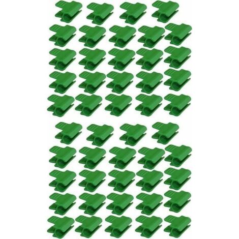 AIMOONSA Lot de 48 colliers de serrage pour tuyau de jardin, accessoires de film d\\'abri de jardin, diamtre extrieur 16 mm, piquets pour plantes, clips en plastique pour serre, Vert (1/5)