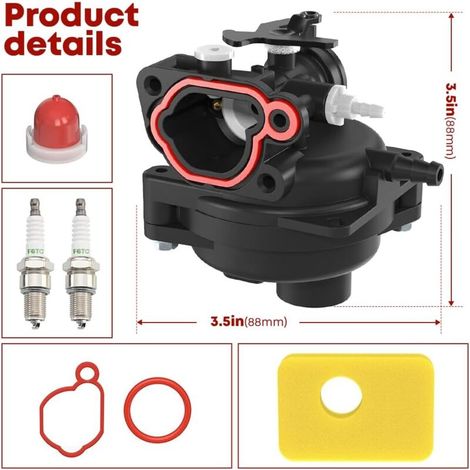 Kit de carburateur compatible avec les moteurs Briggs & Stratton 799583, 591160, 593261 et 591110  pièces et accessoires pour moteurs  filtre à air de remplacement pour carburateur