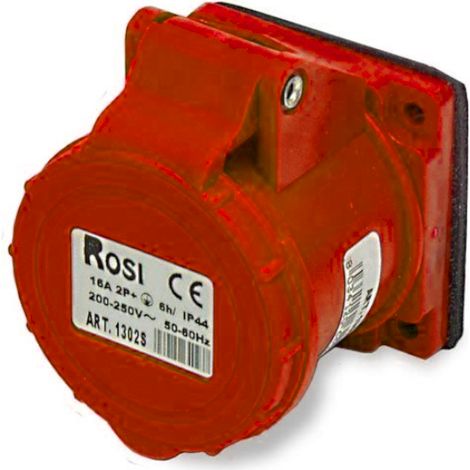 Presa industriale da incasso, 380V, 3P+T, 16A, IP54, 55x55mm - Rosi 1001305S (1/2)