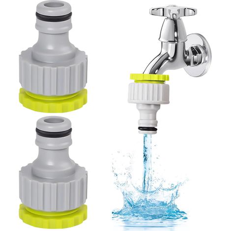 2 PCS Raccord de Robinet 1/2 Pouce 3/4 Pouce, 2 En 1 Adaptateur Robinet Tuyau Arrosage, Adaptateur Tuyau Arrosage, Convient Pour Les Robinets de Jardin, De Cuisine Et de Lavage de Voiture (1/5)