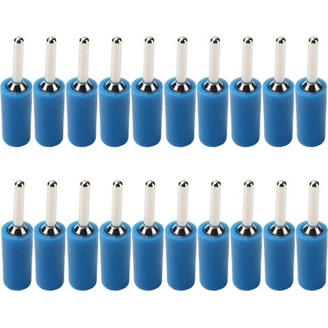20-teiliges Set mit Bananensteckern (2 mm), vernickeltem Messing, wasserdicht, blau (1/4)