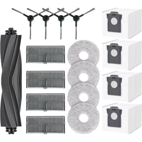 Kit d'accessoires pour Dreame L10s Pro Ultra Heat/ L10s Ultra Gen 2/ L40 Ultra AE/ X30 Ultra/Mova E30 Ultra, 1 Brosse Principale, 4 Sacs à Poussière, 4 Serpillere, 4 Filtres, 4 Brosse Latérale (1/5)