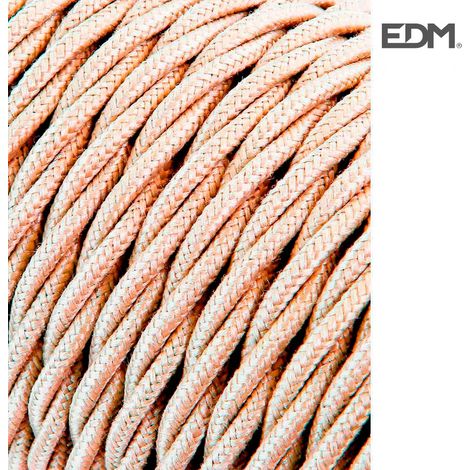 Câble textile tressé 2x0,75mm c-15 beige soie 5m