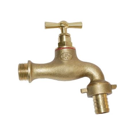 Robinet jardin à clapet R15BR, entrée 15X21 - sortie 20x27, tuyau Ø 15 - BOUTTÉ (1/2)