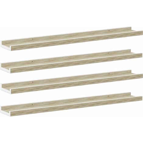 Maison Exclusive - Wandregale 4 Stk. Weiß und Sonoma-Eiche 80x9x3
