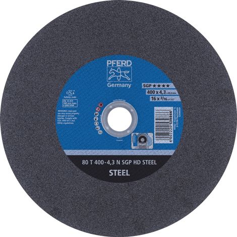 PFERD TOOLS Stationäre Trennscheibe T 400x4,3x40mm "weich" HD STEEL für Stahl 100m/s 10 Stk (1/5)