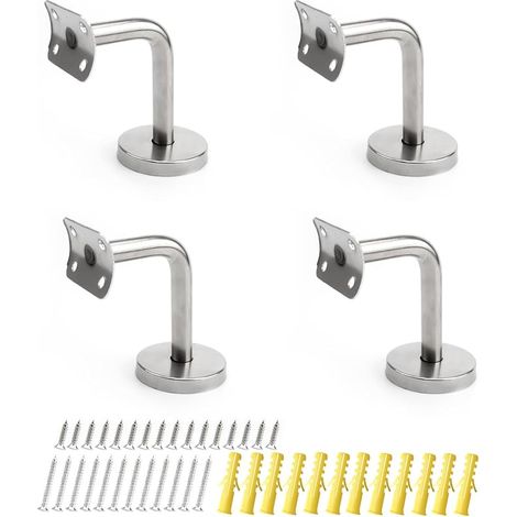 Handrail Bracket, 4 Piece Stair Railing, 7 Shape Stair Handrail, Stable Carrier for Railings, Stair Railings (1/5)