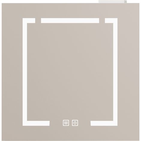 Mobile specchio LED da parete 60 cm bianco MDF e vetro (1/5)