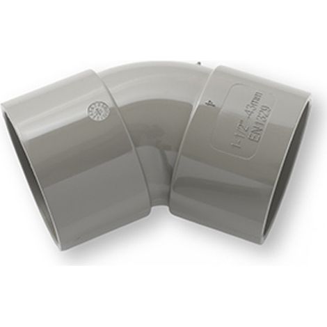 Primaplumb 40mm 45° Obtuse Bend Grey Plastic Plumbing Fitting