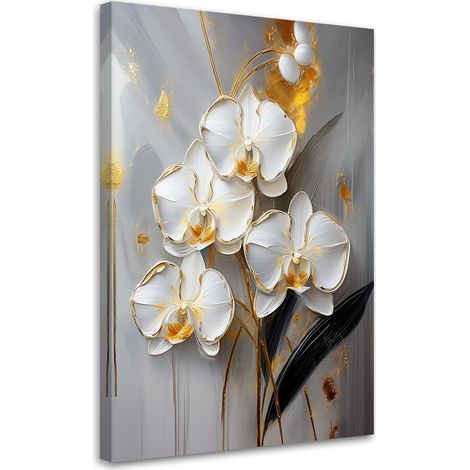 Tableau déco Fleurs d'orchidées blanches Glamour 40x60 (1/5)