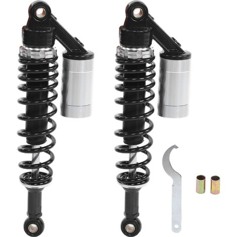 Paire d'amortisseurs de moto de 340mm, ressort de Suspension arrière universel pour ATV SUV, noir argent
