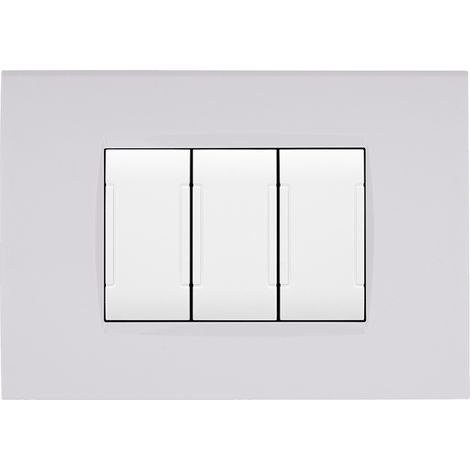 Placche compatibili con Bticino LIVING LIGHT placca 3 4 7 moduli vari colori per supporti LN4703 e N4703  ST01 - 7 Posti - Bianco