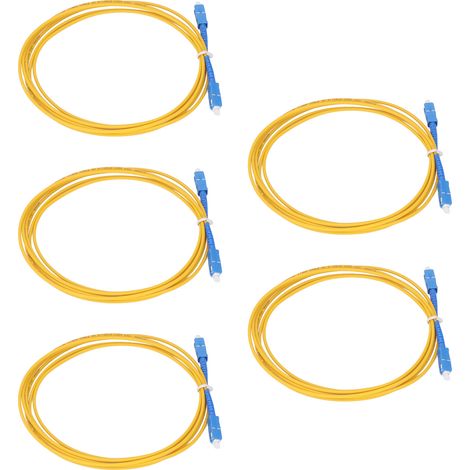 Lot de 5 câbles d'extension à fibre optique monomode LSZH, gaine fibre optique, qualité télécommunications (1/5)