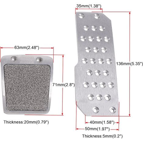 Pédales de modification automobile, pédale d'accélérateur antidérapante, pédale de frein, pédale antidérapante en alliage d'aluminium, pédale de changement de vitesse, universelle pour transmission ma (1/4)