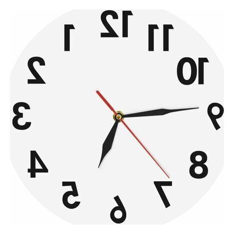 -Horloge murale inversée à piles Art créatif décoration murale montre de temps numérique décor à la maison (1/5)