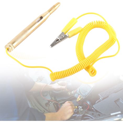 Stylo Testeur de Tension 6V 12V 24V pour Voiture Auto - Jaune