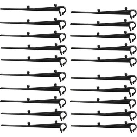 Lot de 20 clips universels en plastique noir pour gouttière - Pour garder vos gouttières propres - 150 mm de long (1/5)
