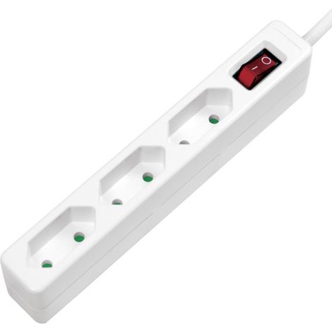 LogiLink LPS230 Steckdosenleiste mit Schalter 3fach Weiß Konturenstecker 1 St. (1/2)