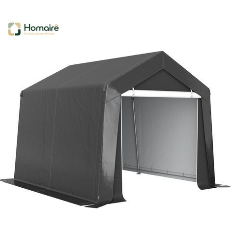 HOMAIRE Carport Zeltgarage 3x3 m wasserdicht avec rolltür, fenêtre de ventilation et bords prolongés en gris foncé