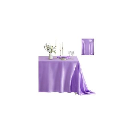 Nappe/chemin de table violet - polyester - décoration mariage/hôtel - 152×213cm - (1/5)