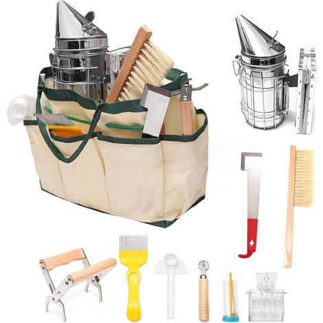 Imkerei-Werkzeugset mit Organizer, Starter-Set für Anfänger, langlebiger Bienenbedarf, All-in-One-Geschenkset 10-teilig