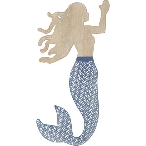 Pannello da parete Sirena in ferro e legno con sirena stilizzata (1/5)