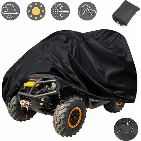 Housse extérieure ATV 210D imperméable anti-UV coupe-vent pour quad, protection camping-car et moto, taille 210x120x115cm (1/5)