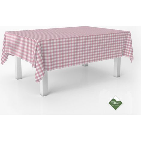 Nappe Vichy Carreaux Moyens rectangulaire 100x140 cm Rose (1/5)