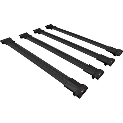 Compatible avec Peugeot Expert 3 Traveller (K0) 2017-2026 FLY Modèle Barres de Toit Railing Porte-Bagages de Voiture Aluminium Noir 4 Barres (1/5)
