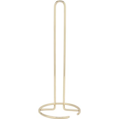 Porte-mouchoirs en fer forgé doré pour bureau et cuisine, support papier design lisse et moulage unique. (1/5)