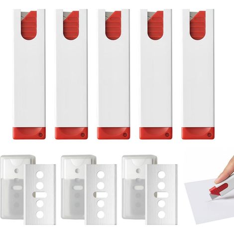 5er Set Mini Sicherheitsmesser mit Klingeneinzug & 30 Ersatzklingen