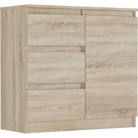 Kommode Sonoma, 80x33x76 cm - R-80-S3 mit 3 Schubladen (1/3)