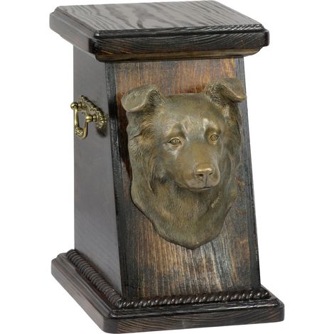 Urne funéraire pour Border Collie, urne élégante ornée d'une statuette, urne commémorative avec buste de chien par Art-Dog (1/5)