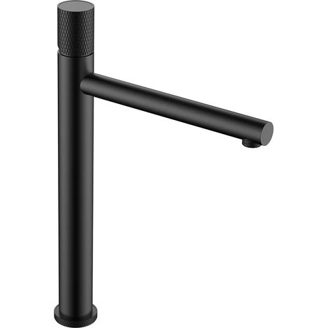 Miscelatore lavabo alto nero opaco con leva zigrinata in acciaio inox Gemini (1/5)